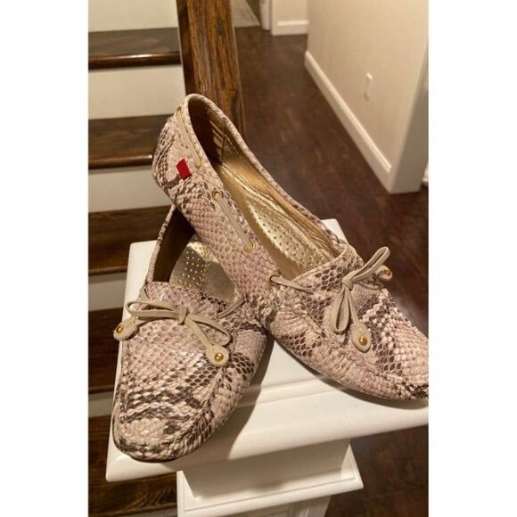 Marc Joseph Cypress Hill Beige Snakeskin Driving Loafers/Moccasins, size - Picture 1 of 6